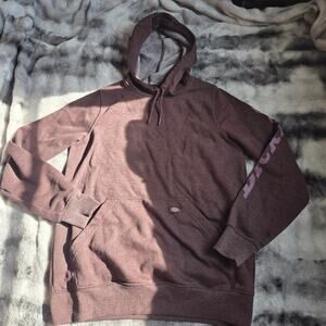 Dickies Men's Small Brown Logo Sleeve Hoodie Workwear Streetwear